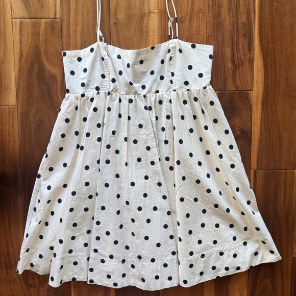 Anthropologie Maeve White and Black Polka Dot Spaghetti Strap Mini dress - Picture 3 of 9